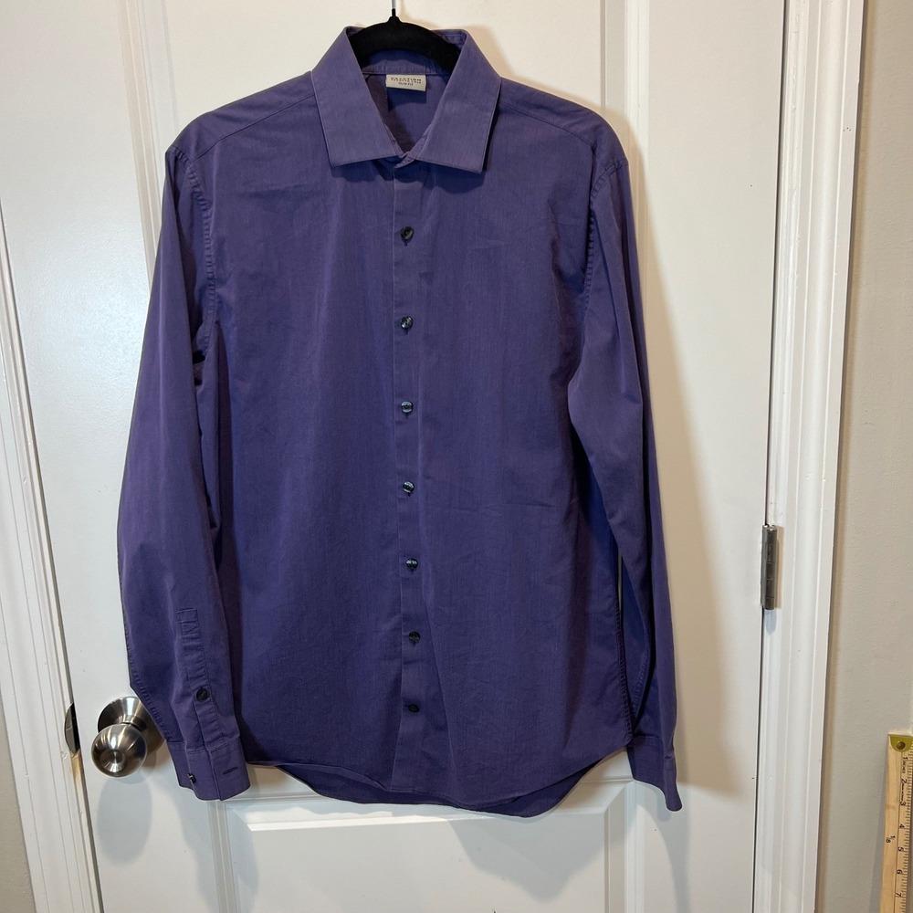 REACTION KENNETH COLE SLIM FIT DRESS SHIRT‎ PURPLE MEN SIZE L